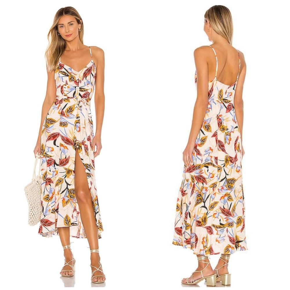 L*SPACE Isabel floral button down dress L